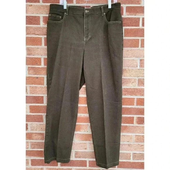 Jones New York Jeans Women's Size 14 WR Green Stretch Straight Leg - Picture 1 of 6